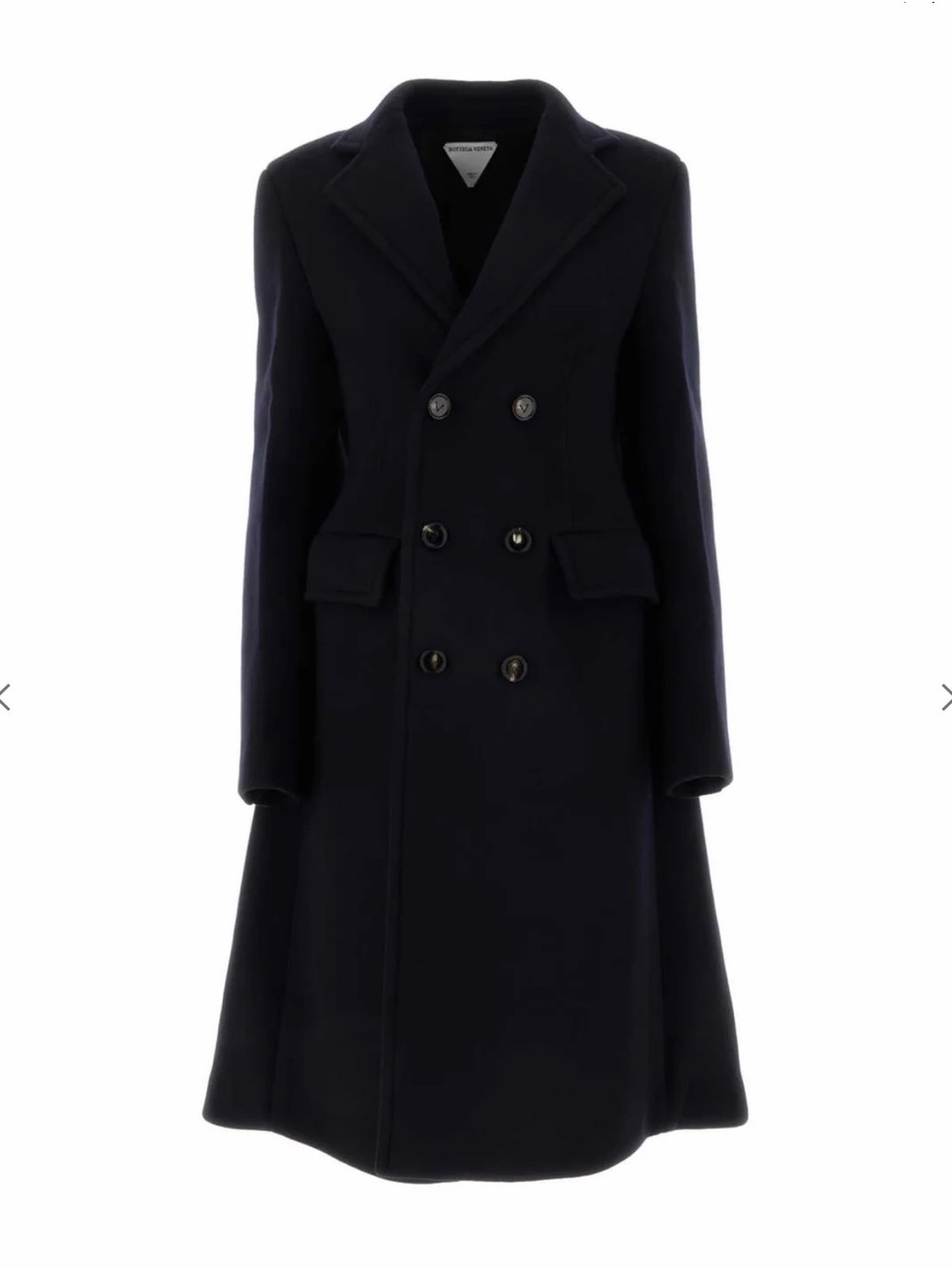 Bottega Veneta Women’s Double-Breasted Pea Coat in Navy